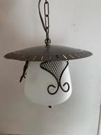 Te koop mooie hanglamp met melkglas, Ophalen of Verzenden, Zo goed als nieuw, Metaal, Minder dan 50 cm