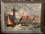 ~1960 Venetie, Zicht op San Marco  markt, olieverf op doek, Antiek en Kunst, Kunst | Schilderijen | Klassiek, Ophalen of Verzenden