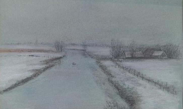 Wetering in de buurt van de IJssel, schilderij incl. lijst, Antiek en Kunst, Kunst | Schilderijen | Klassiek, Ophalen