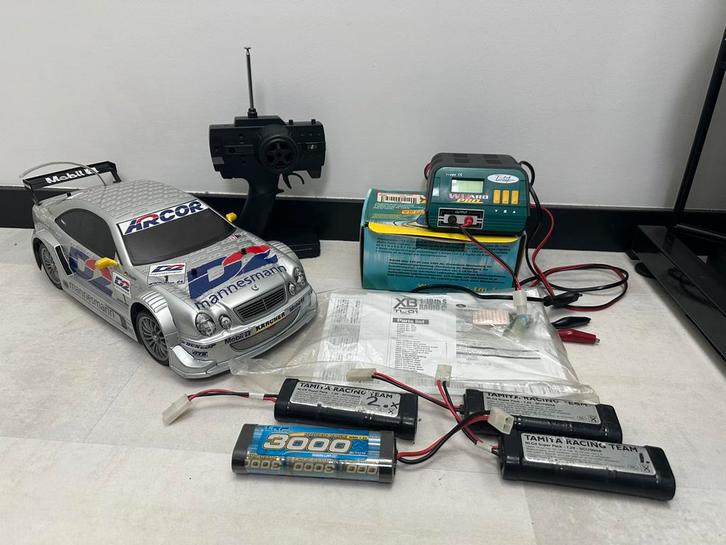 Tamiya TL-01 met Mercedes kap, zender, accu's en lader, Hobby en Vrije tijd, Modelbouw | Auto's en Voertuigen, Gebruikt, Auto
