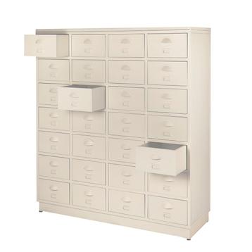 SHOWROOM Refurbished Industriële Ladekast Metaal Vintage Wit beschikbaar voor biedingen