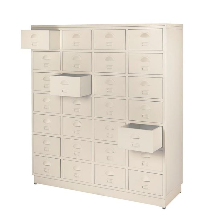 SHOWROOM Refurbished Industriële Ladekast Metaal Vintage Wit, Huis en Inrichting, Kasten | Ladekasten, Nieuw, 100 tot 150 cm, 100 tot 150 cm