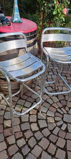 2 Aluminium Hockers, Gebruikt, Met voetsteun, 60 tot 90 cm, Ophalen of Verzenden