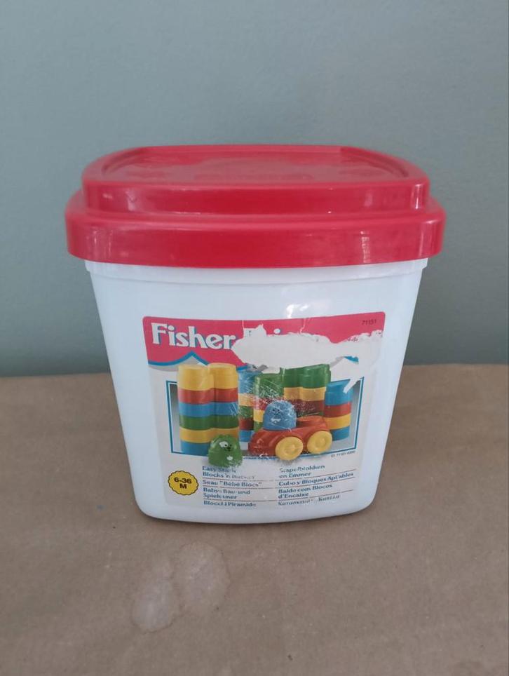 Fisher Price Stapelblokken met Emmer, Kinderen en Baby's, Speelgoed | Bouwstenen, Gebruikt, Overige merken, Ophalen of Verzenden