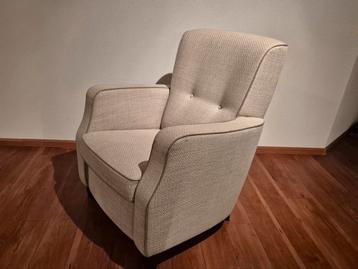 Fauteuil stof lichtgrijs  beschikbaar voor biedingen
