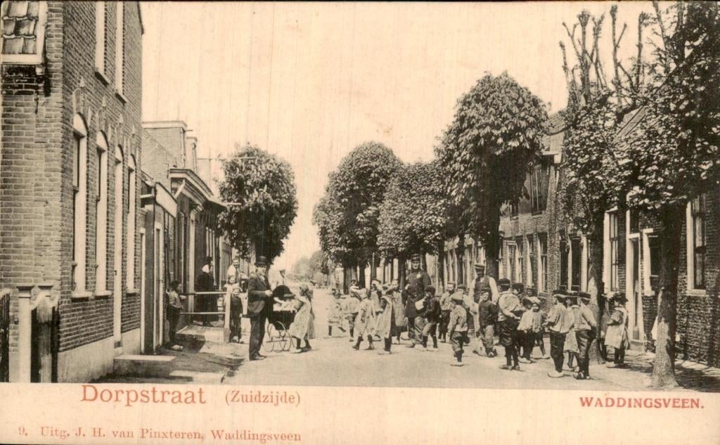 Waddingsveen - Dorpstraat - Zuidzijde, Ophalen of Verzenden, Voor 1920, Ongelopen, Zuid-Holland