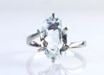 Witgouden ring 18 karaat met echte aquamarijn (beryl), Ophalen of Verzenden, Goud, Ring, Met edelsteen