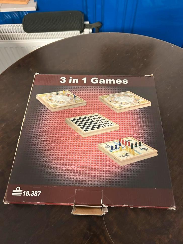 3-in-1 Bordspel: Ganzenbord, Dammen, Mens-erger-je-niet, Hobby en Vrije tijd, Gezelschapsspellen | Bordspellen, Gebruikt, Een of twee spelers