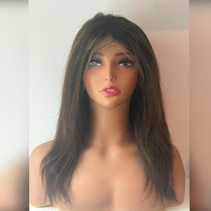 Bruin Echt Haar Volledig Haarstuk - 60cm, Sieraden, Tassen en Uiterlijk, Uiterlijk | Haarverzorging, Nieuw, Pruik of Haarverlenging