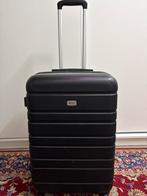 Zwarte Koffer met Uitschuifbare Handgreep, Gebruikt, Hard kunststof, 35 tot 45 cm, Uitschuifbare handgreep