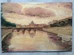 Joh van Kesteren - Castel Sant'Angelo - zicht op Rome - 1935, Ophalen of Verzenden