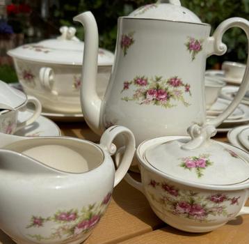 60 delig servies Petrus Regout Bouwdewijn roosjes  beschikbaar voor biedingen