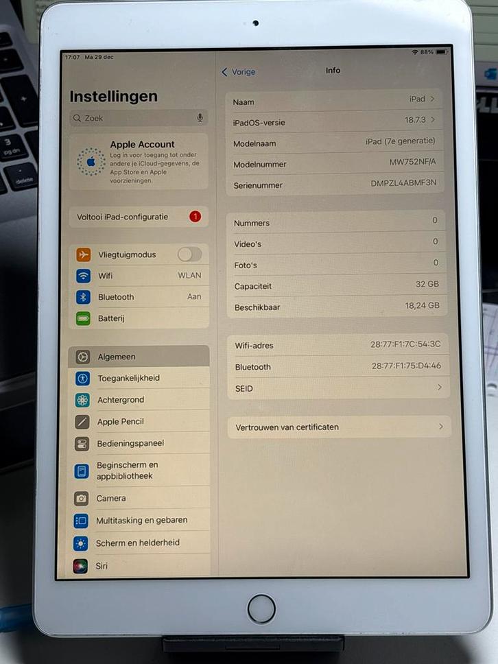 Apple iPad 7e generatie 32GB - Zo goed als nieuw!, Computers en Software, Apple iPads, Zo goed als nieuw, Apple iPad, Wi-Fi, 10 inch