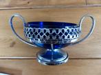 blauw glas rond suiker schaaltje bonbonnière, Antiek en Kunst, Antiek | Glas en Kristal, Ophalen of Verzenden