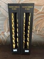 Goudkleurige gedraaide kaarsen, Overige materialen, Overige kleuren, Nieuw, Ophalen of Verzenden