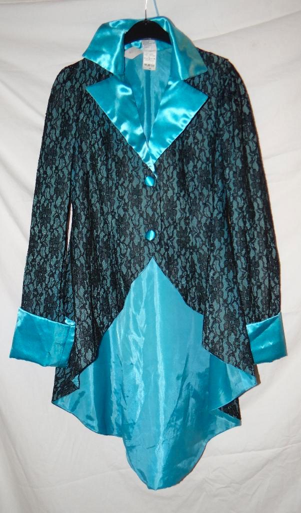 Leuk zwart/blauw CARNAVALS/MARKIES/PARTY jas, Kleding | Dames, Carnavalskleding en Feestkleding, Gedragen, Kleding, Carnaval, Maat 36 (S)