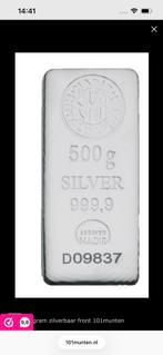 Zilver Baren 500 gram., Ophalen of Verzenden, Nieuw, Overige typen