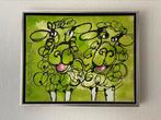 Schilderij Erik Zwezerijnen Vrolijke schaapjes, Antiek en Kunst, Ophalen of Verzenden