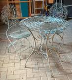 Vintage Frans bistrosetje, 2 stoeltjes en tafel, inklapbaar, Ophalen, Gebruikt, Stoel, 2 zitplaatsen