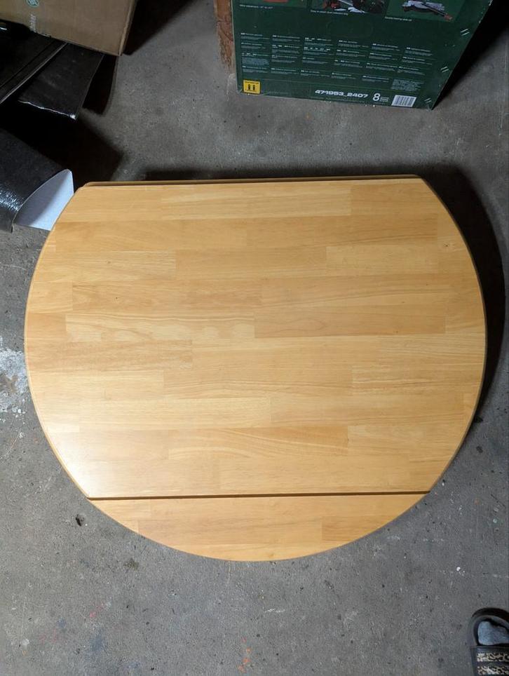 Houten Tafelblad - Rond, Huis en Inrichting, Tafelonderdelen, Gebruikt, Tafelblad, 50 tot 100 cm, 50 tot 100 cm, Rond, Overige houtsoorten