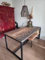 Eettafel Hout Profijt Meubel, Huis en Inrichting, Ophalen, 100 tot 150 cm, Zo goed als nieuw, Metaal