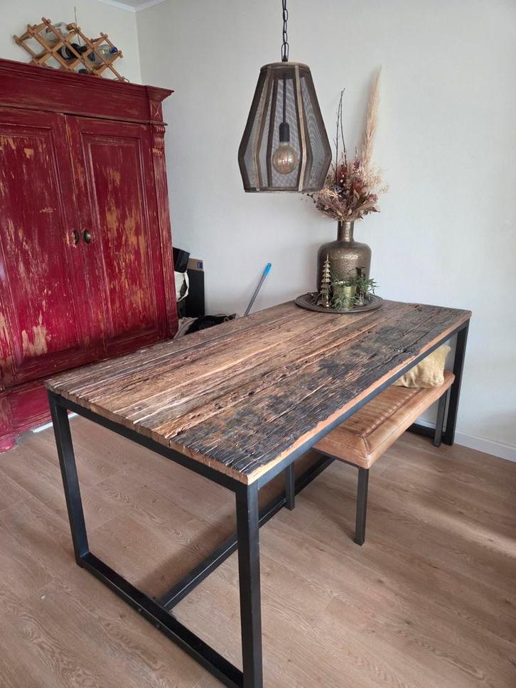 Eettafel Hout Profijt Meubel, Huis en Inrichting, Tafels | Eettafels, Zo goed als nieuw, 100 tot 150 cm, 150 tot 200 cm, Vier personen