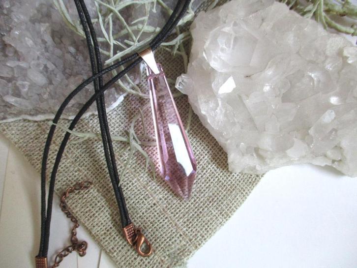 Tachyon Archion® energie kristal pendel - halsketting roze, Diversen, Verpleegmiddelen, Nieuw, Verzenden