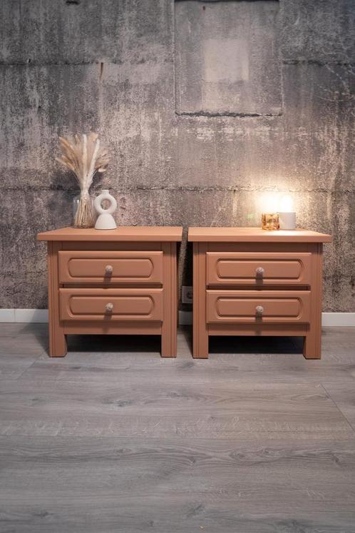 Superleuke nachtkastjes in bohemian stijl, Huis en Inrichting, Slaapkamer | Nachtkastjes, Zo goed als nieuw, Hout, Ophalen