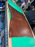 Cognac kleur hele tuigleer 3 mm dikte half soepel nr1, Hobby en Vrije tijd, Leer of Kunstleer, Ophalen of Verzenden, Zo goed als nieuw