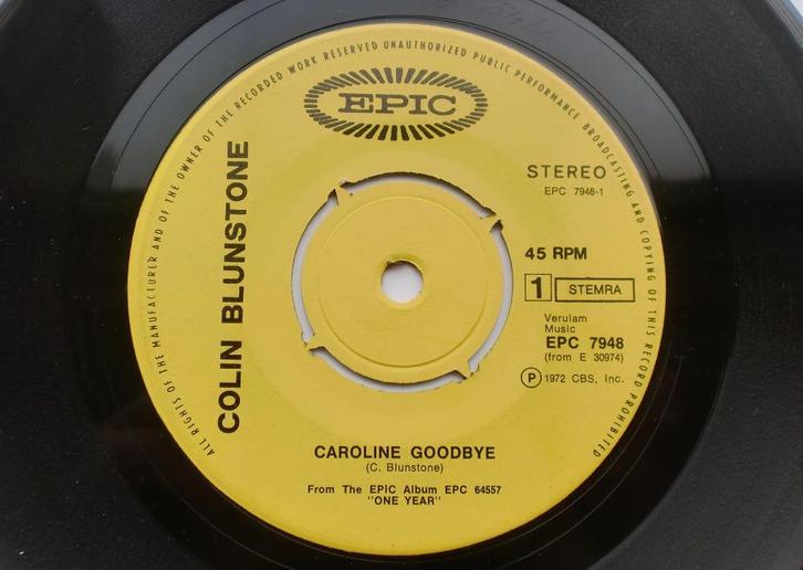 Colin Blunstone - Caroline goodbye (Epic 1972) The Zombies, Cd's en Dvd's, Vinyl Singles, Single, Pop, 7 inch, Ophalen of Verzenden