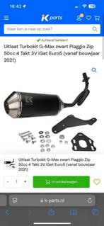 Uitlaat Turbokit  G-Max zwart Piaggio Zip 50cc 4 Takt 3V iIg, Ophalen, Zo goed als nieuw, Uitlaat, Piaggio