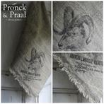 Stoere shabby linnen doek 45 x 45 cm. ram *Pronck & Praal*, Huis en Inrichting, Woonaccessoires | Overige, Nieuw, Ophalen of Verzenden