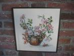 geborduurd schilderij - theepot met bloemen, Ophalen, Minder dan 50 cm, Zo goed als nieuw, Schilderij