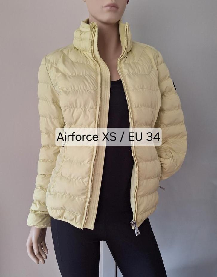Nieuwe Airforce gewatteerde jas lime yellow XS / EU 34, Kleding | Dames, Jassen | Winter, Nieuw, Maat 34 (XS) of kleiner, Ophalen of Verzenden