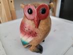 vintage handgemaakte houten uil, Ophalen of Verzenden