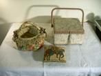 Twee naaimandjes met speldenkussen, Ophalen of Verzenden, Gebruikt, Overige typen