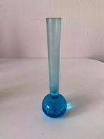 Spijkerglas Vaasje - 15cm, Gebruikt, Blauw, Ophalen of Verzenden, Glas