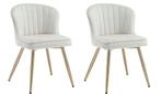 2 Nieuwe Fluwelen Eetkamerstoelen - Goudkleurige Poten, Ophalen of Verzenden, A, A, A