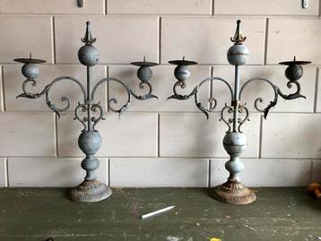 Prachtige Antieke kerk kandelaars Frankrijk Hoffz style beschikbaar voor biedingen
