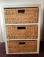 Leuk ladekastje met rieten mandjes, Huis en Inrichting, Kasten | Ladekasten, Ophalen, Gebruikt, 50 tot 100 cm, 3 of 4 laden