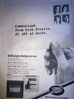 Paginagrote A3 advertentie DIRE STRAITS communiqué release, Ophalen of Verzenden