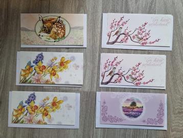 6 Kaarten met envelop (geld voor goed doel) beschikbaar voor biedingen