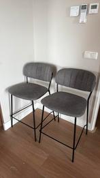2 grijse barstoel te koop, Ophalen, Zo goed als nieuw, 60 tot 90 cm
