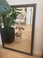 Marmerlook spiegel met geslepen glas, goud/bruin, Ophalen of Verzenden