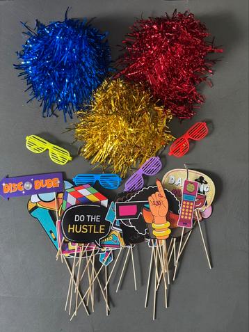 Photobooth Props: 80’s Disco thema (1/2) beschikbaar voor biedingen