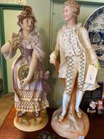 Antieke Porseleinen Beelden - Man en Vrouw, Ophalen