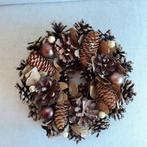 Kerstkrans - deurhanger - bruin zilver - deurkrans, Diversen, Kerst, Ophalen of Verzenden