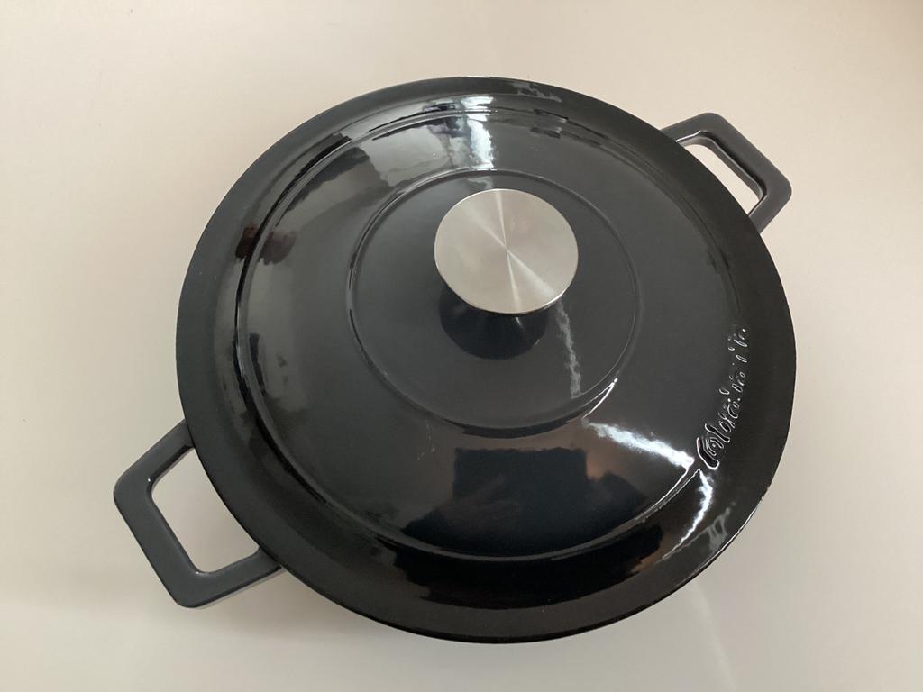 BRABANTIA,GIETIJZER BRAADPAN,7cm diep,25cm doorsnee, Ophalen, Zo goed als nieuw, Gietijzer, Koekenpan of Braadpan