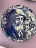 Delftsblauw Wandbord Visser - Goede Staat boch, Antiek en Kunst, Ophalen of Verzenden