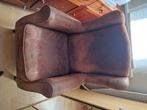 Lederen fauteuil, Huis en Inrichting, Fauteuils, Gebruikt, 50 tot 75 cm, Ophalen, Klassiek/vintage